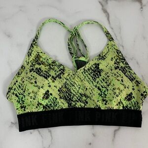 PINK Victoria Secret Snake Print Removable Padded Sports Bra XS